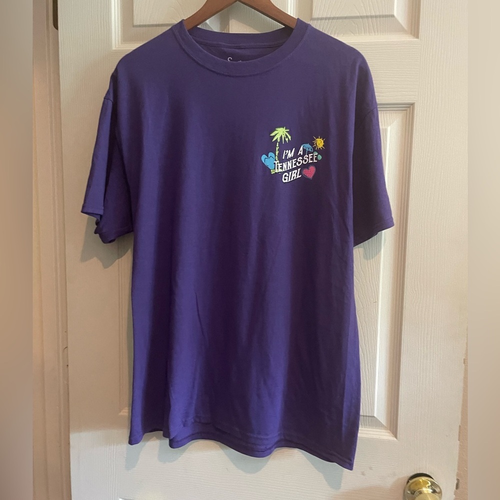 Southern y’all I am a Tennessee girl, purple women’s T-shirt-large